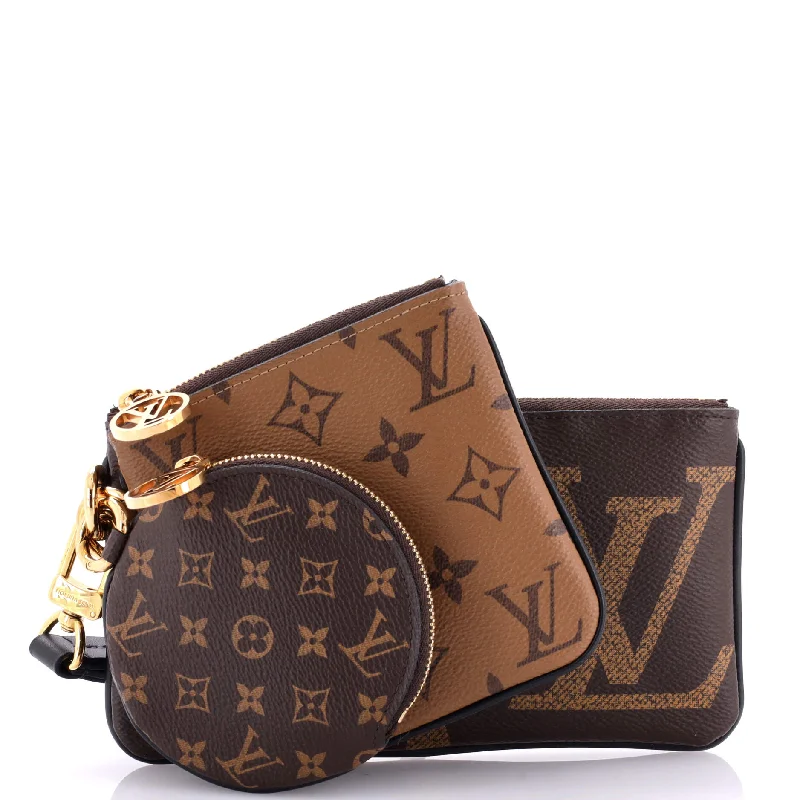 Luxury Christian Dior crossbody bags with a chain - link strapTrio Pouch Set Reverse Monogram Giant