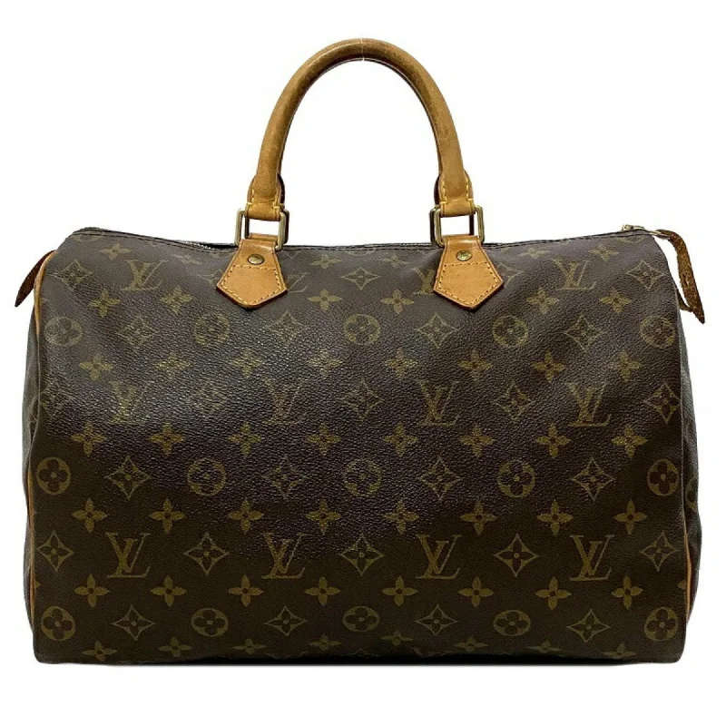 Louis Vuitton bags with a chain - link trim and a leather body for a modern edgeHandbag Speedy 35 Brown Monogram M41524 Canvas Nume SP1914 LOUIS VUITTON Boston Bag Ladies