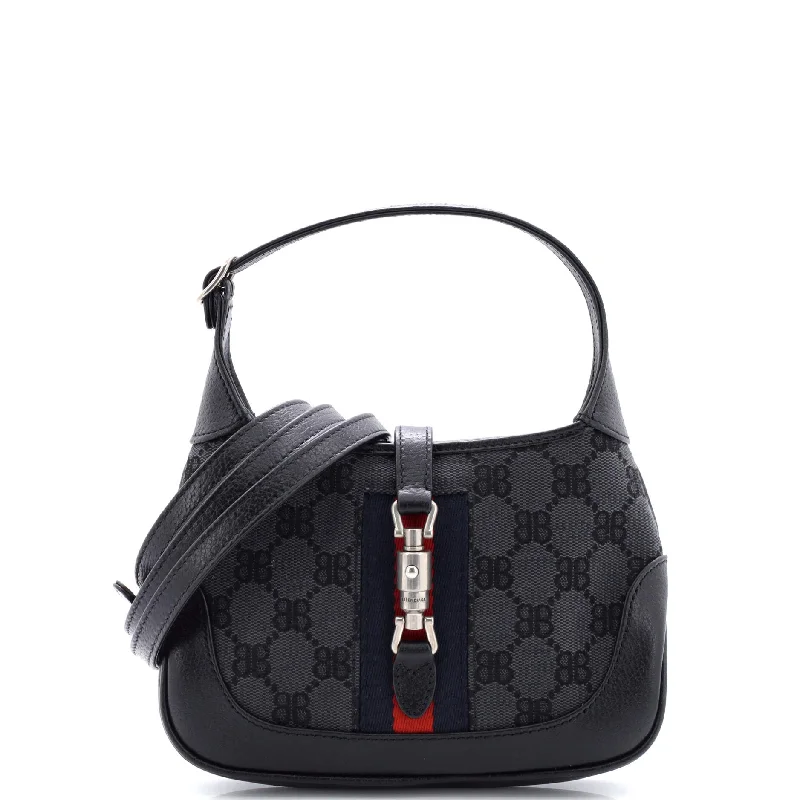 Christian Dior handbags with a removable shoulder strap for versatilityx Gucci The Hacker Project Jackie 1961 Hobo BB Canvas Mini