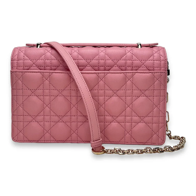 Christian Dior Saddle bags with a studded trim for a bold lookMy Dior Pink Top Handle Bag in Lambskin, Light Gold hardware