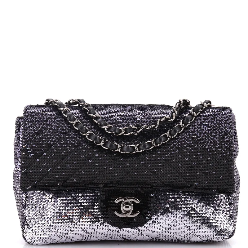 Christian Dior handbags with a removable shoulder strap for versatilityCC Flap Bag Quilted Ombre Sequins Medium