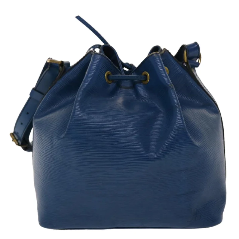 Louis Vuitton bags with a chain - link trim and a leather body for a modern edgeLOUIS VUITTON Epi Petit Noe Shoulder Bag Blue M44105 LV  47965