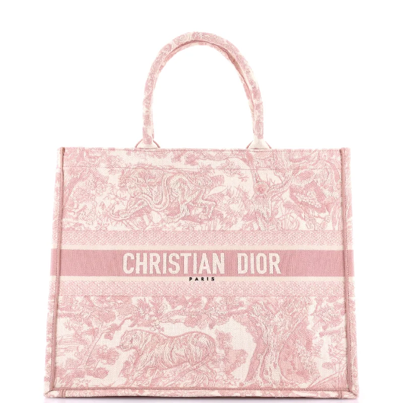 Luxury Christian Dior crossbody bags with a chain - link strapBook Tote Embroidered Canvas Large