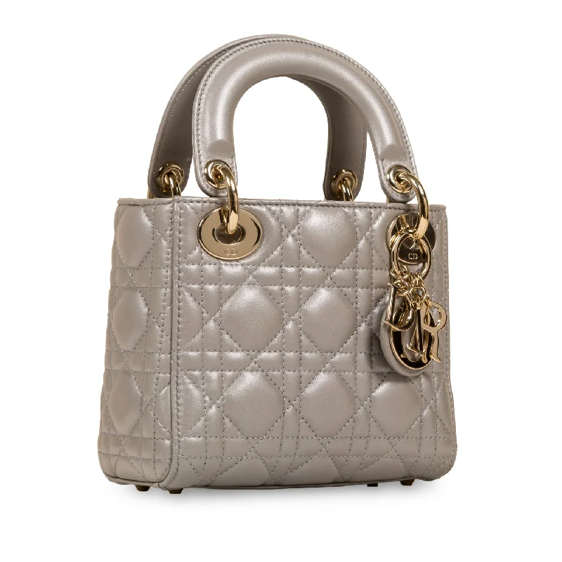 Christian Dior handbags with a detachable mirror for on - the - go touch - upsMini Lady Dior