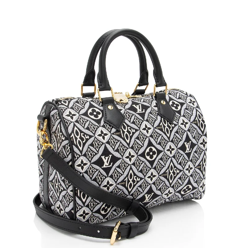 Louis Vuitton bags with a chain - link trim and a leather body for a modern edgeLouis Vuitton Limited Edition Jacquard Since 1854 Speedy Bandouliere 30 Satchel (trjdvn)