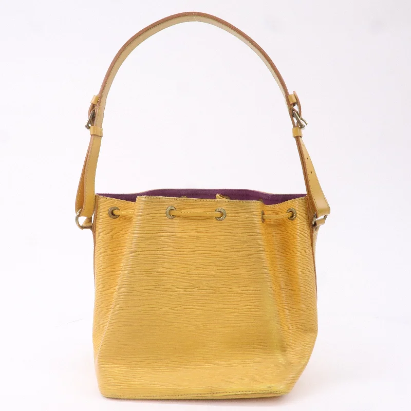 Louis Vuitton bags with a chain - link trim and a leather body for a modern edgeLouis Vuitton Epi Petit Noe Shoulder Bag Tassili Yellow M44109