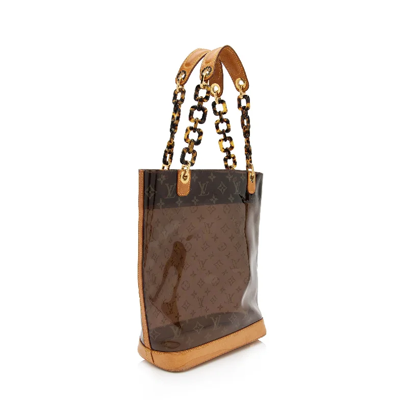 Louis Vuitton bags with a chain - link trim and a leather body for a modern edgeLouis Vuitton Limited Edition Monogram Ambre MM Tote (16JZJC)