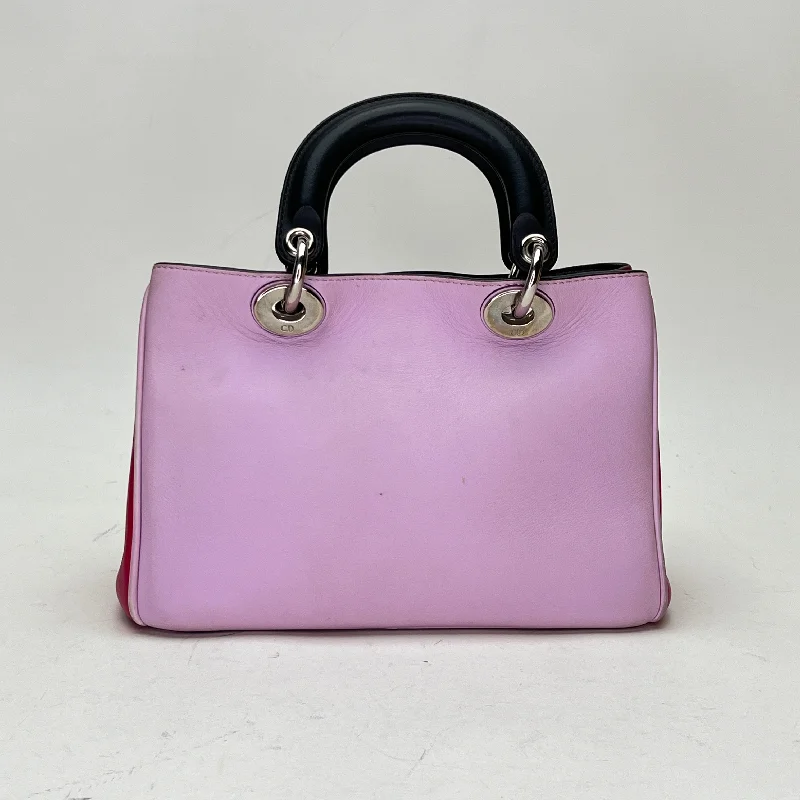 Christian Dior handbags with a removable shoulder strap for versatilitySMALL TWOWAY DIORISSIMO Small Purple Crossbody Bag in Calfskin, Silver hardware