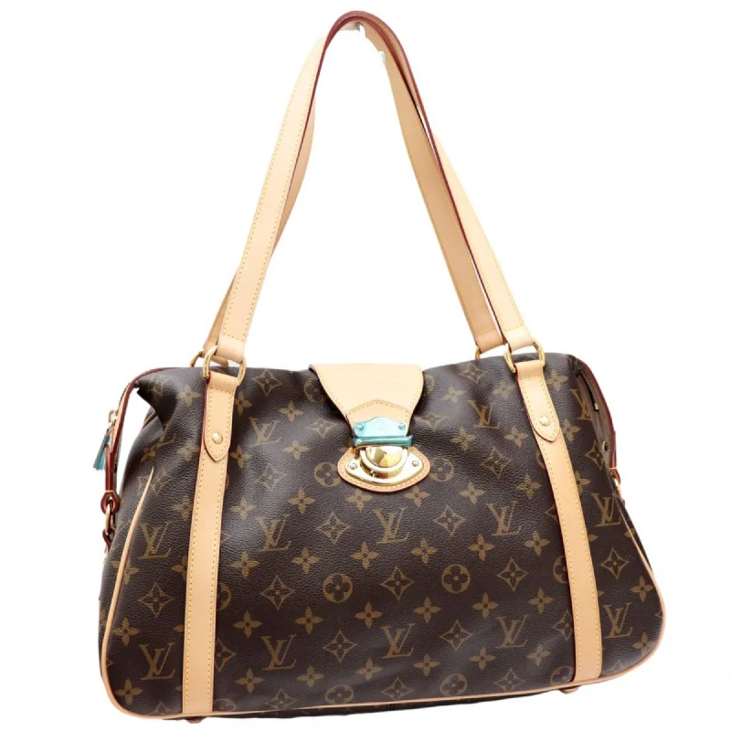 Louis Vuitton bags with a chain - link trim and a leather body for a modern edgeLouis Vuitton 19 Year Monogram Stresa PM Shoulder Bag Tote Ladies Brown M51186