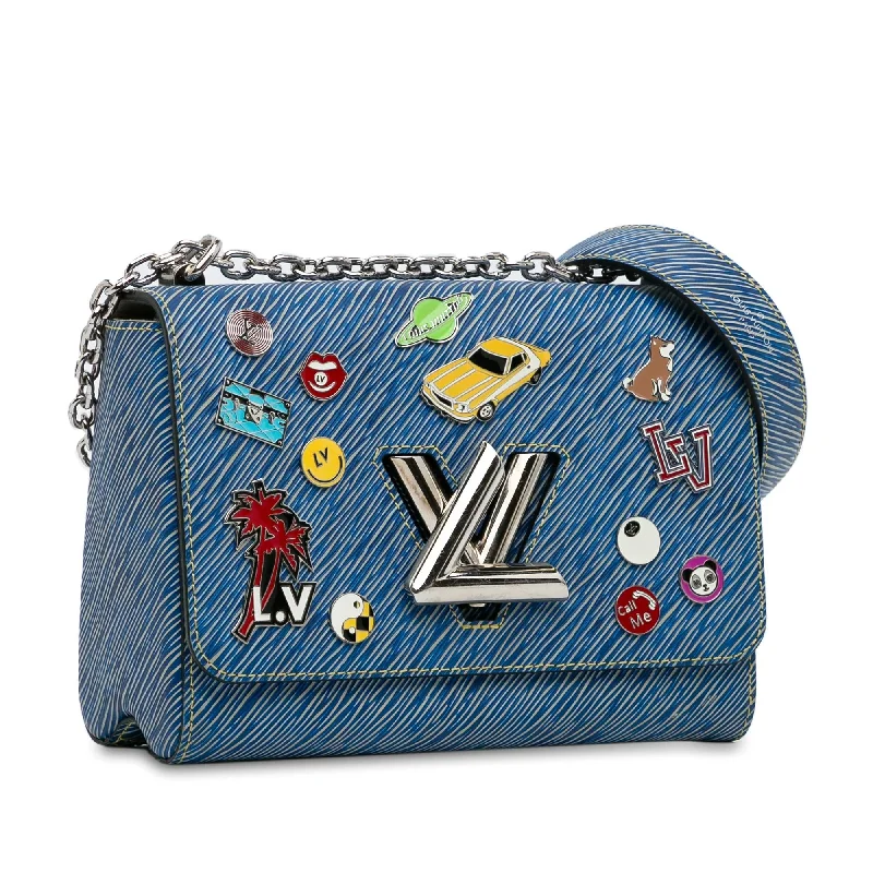 Louis Vuitton bags with a chain - link trim and a leather body for a modern edgeLouis Vuitton Limited Edition Pins Embellished Epi Twist MM (DNZ31f)