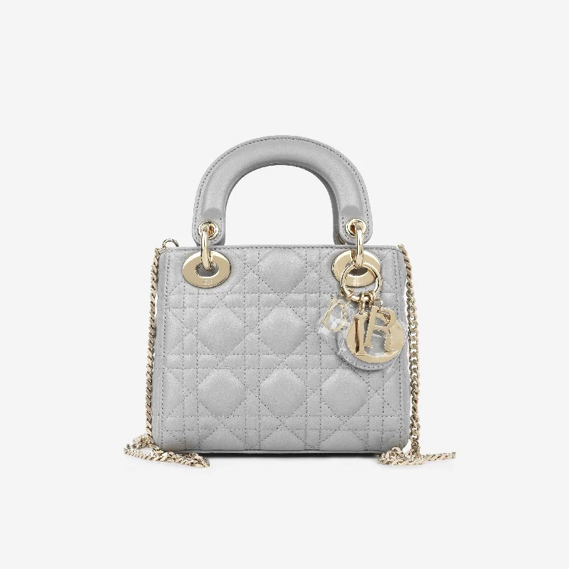 Christian Dior bags with a zip - top closure and multiple compartmentsMini Lady Dior - Opaline