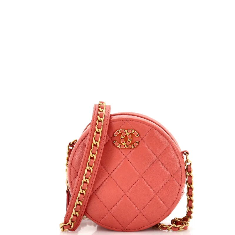 Christian Dior Saddle bags with a studded trim for a bold lookChain Infinity Round Clutch with Chain Quilted Lambskin