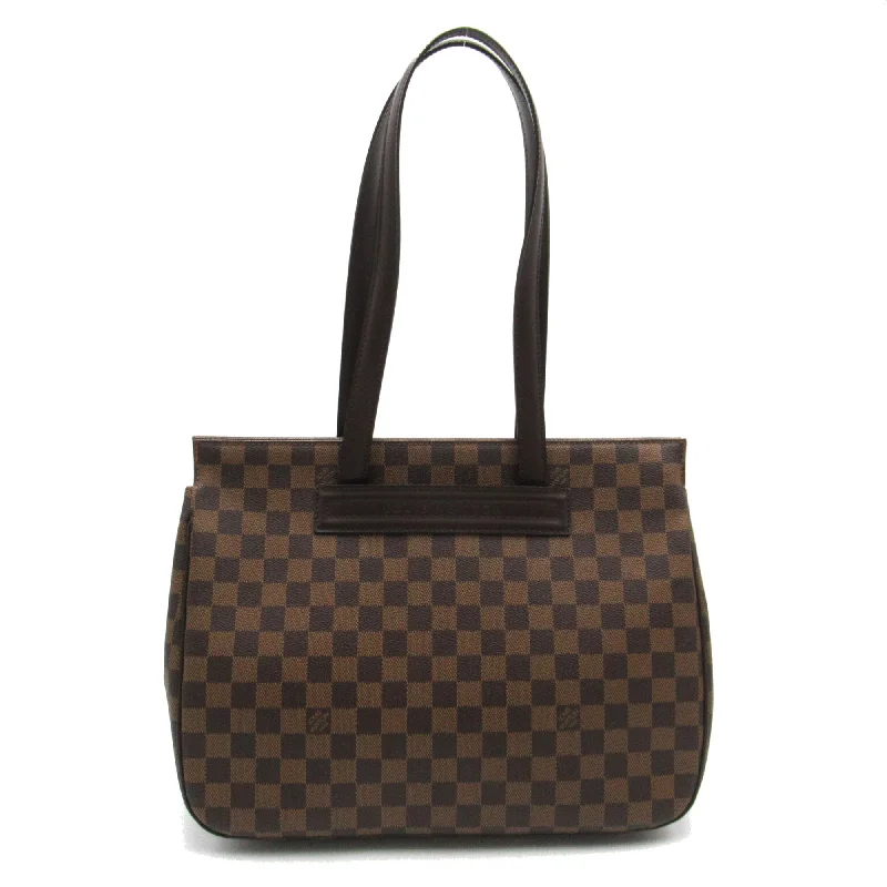 Louis Vuitton bags with a chain - link trim and a leather body for a modern edgeLOUIS VUITTON Parioli Brown Ebene Damier PVC coated canvas N51123