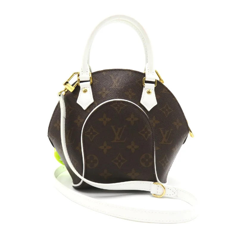 Louis Vuitton bags with a chain - link trim and a leather body for a modern edgeLOUIS VUITTON Ellipse BB Brown White Monogram PVC coated canvas M20752