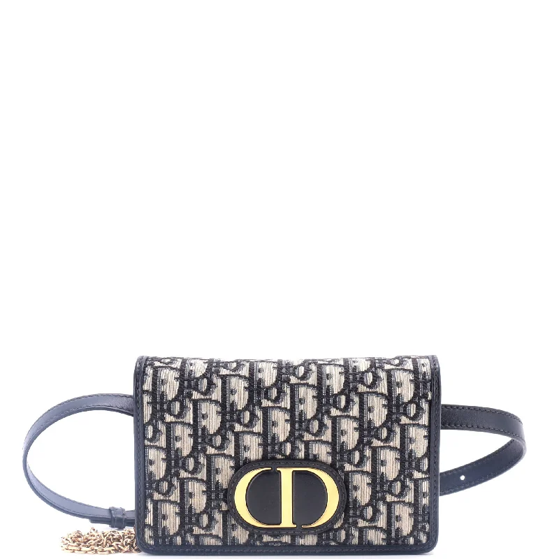 Christian Dior handbags with a detachable mirror for on - the - go touch - ups30 Montaigne 2-in-1 Pouch Oblique Canvas