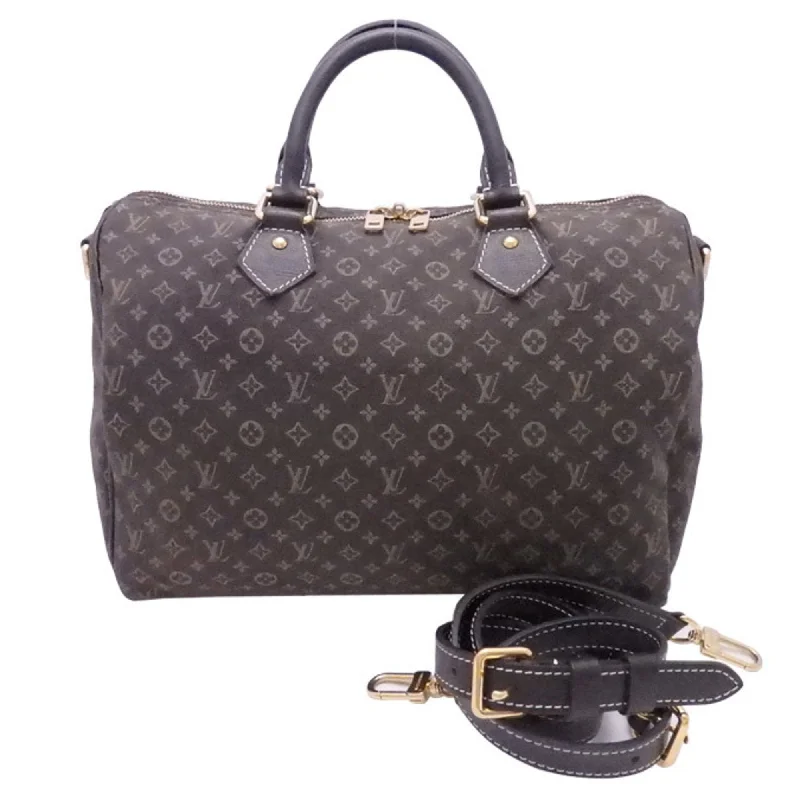 Louis Vuitton bags with a chain - link trim and a leather body for a modern edgeLouis Vuitton 2Way Bag Monogram Ideal Speedy Bandolier 30 Brown Canvas Leather Handbag Shoulder Women's Men's M56702