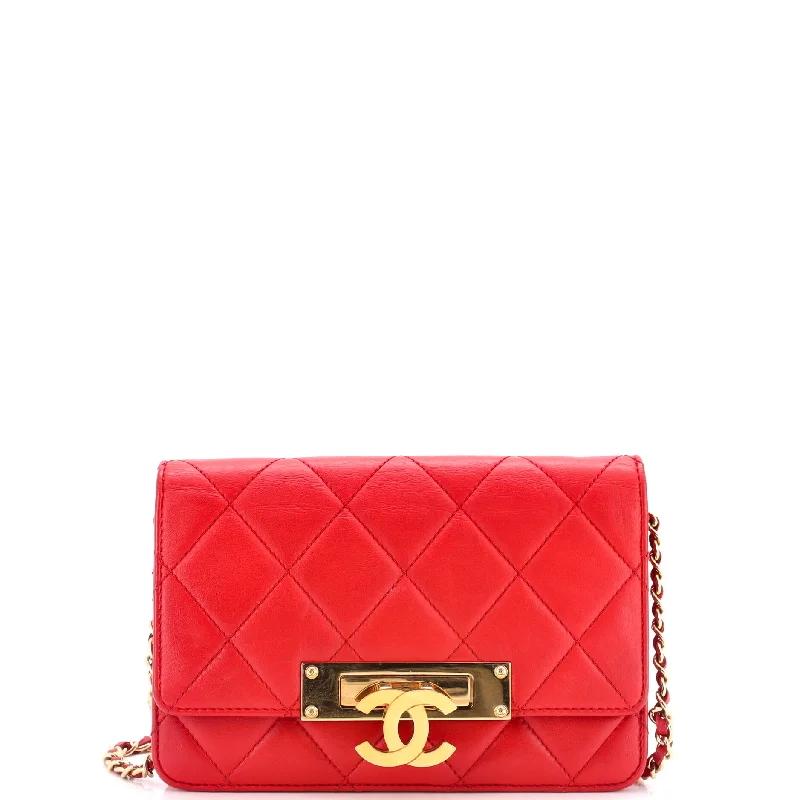 Christian Dior handbags with a detachable mirror for on - the - go touch - upsGolden Class Wallet on Chain Quilted Lambskin