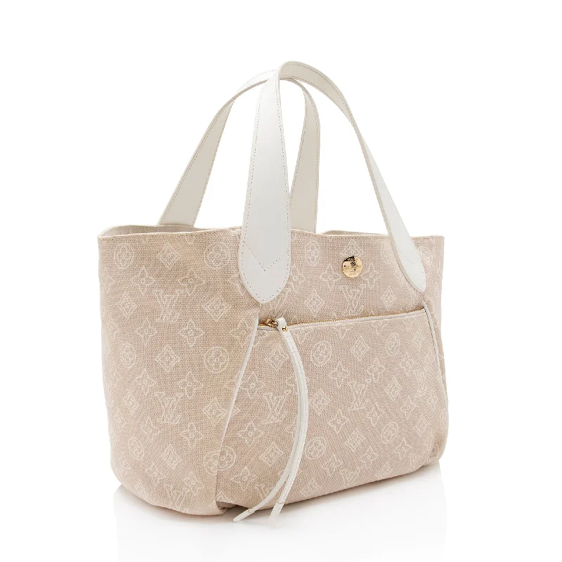 Louis Vuitton bags with a chain - link trim and a leather body for a modern edgeLouis Vuitton Limited Edition Monogram Canvas Cabas Ipanema PM Tote (zR9ELR)