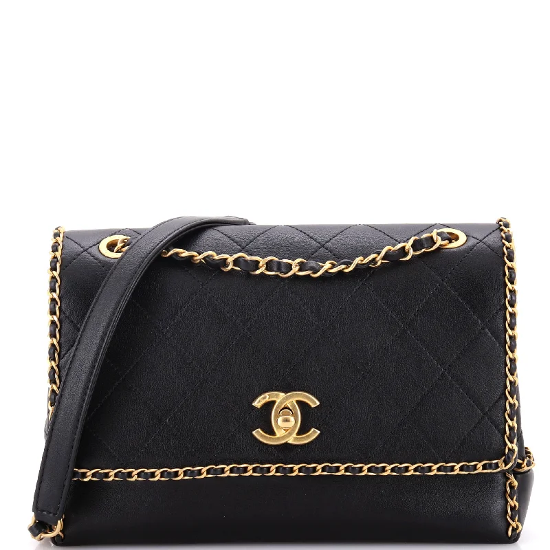 Christian Dior bags with a quilted pattern and gold - toned hardwareChain All Over Flap Bag Stitched Calfskin Medium