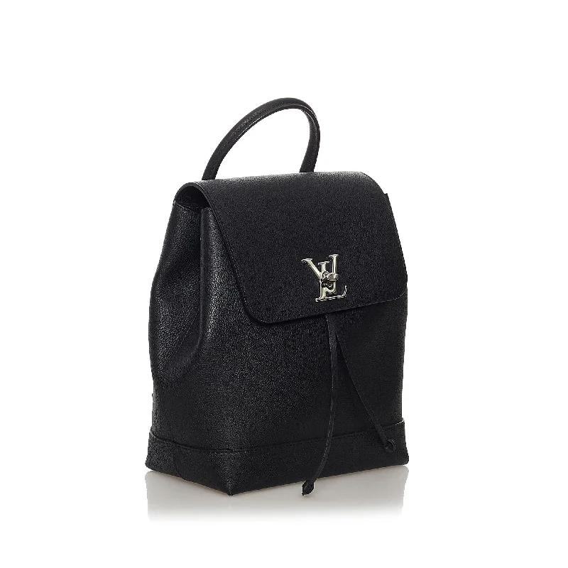 Louis Vuitton bags with a chain - link trim and a leather body for a modern edgeLouis Vuitton LockMe Backpack (37821)