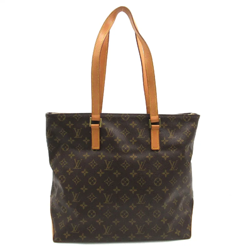 Louis Vuitton bags with a chain - link trim and a leather body for a modern edgeLOUIS VUITTON Cabas Mezzo Brown Monogram PVC coated canvas M51151