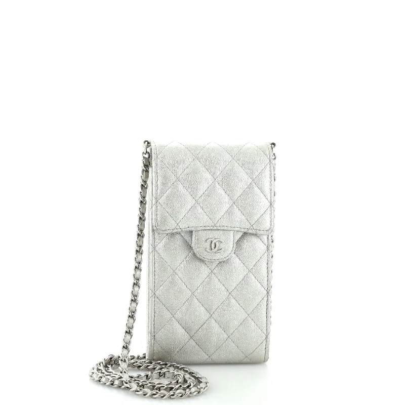 Stylish Christian Dior shoulder bags with a tassel - adorned zipperCC Flap Phone Holder Crossbody Bag Quilted Caviar