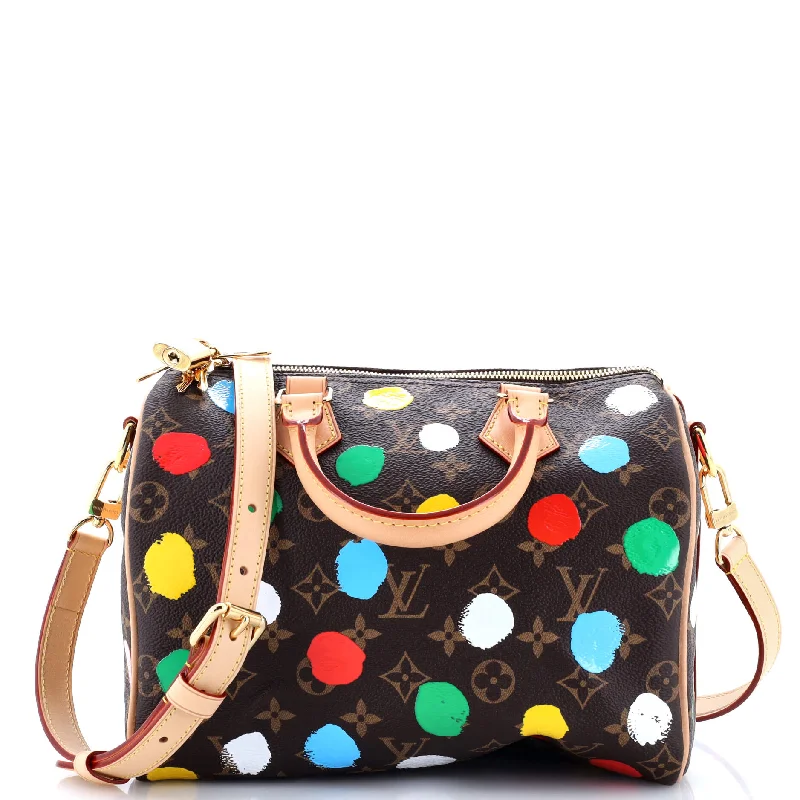 Fashion - forward Christian Dior tote bags for the modern womanSpeedy Bandouliere Bag Yayoi Kusama Painted Dots Monogram Canvas 25