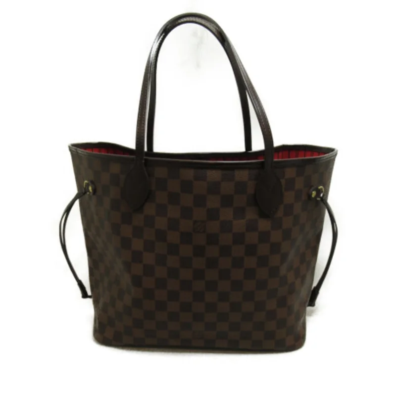 Louis Vuitton bags with a chain - link trim and a leather body for a modern edgeLOUIS VUITTON Neverfull MM Brown Ebene Damier PVC coated canvas N41358