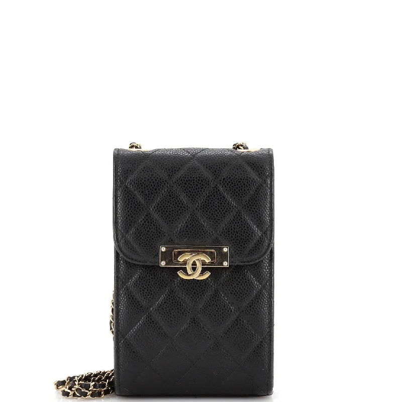 Christian Dior Saddle bags with a studded trim for a bold lookGolden Class Phone Holder Crossbody Bag Quilted Caviar