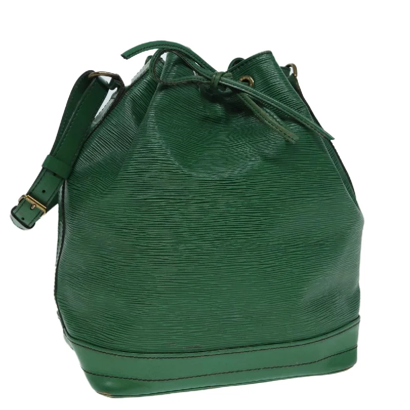 Louis Vuitton bags with a chain - link trim and a leather body for a modern edgeLOUIS VUITTON Epi Noe Shoulder Bag Green M44004 LV Auth 84915