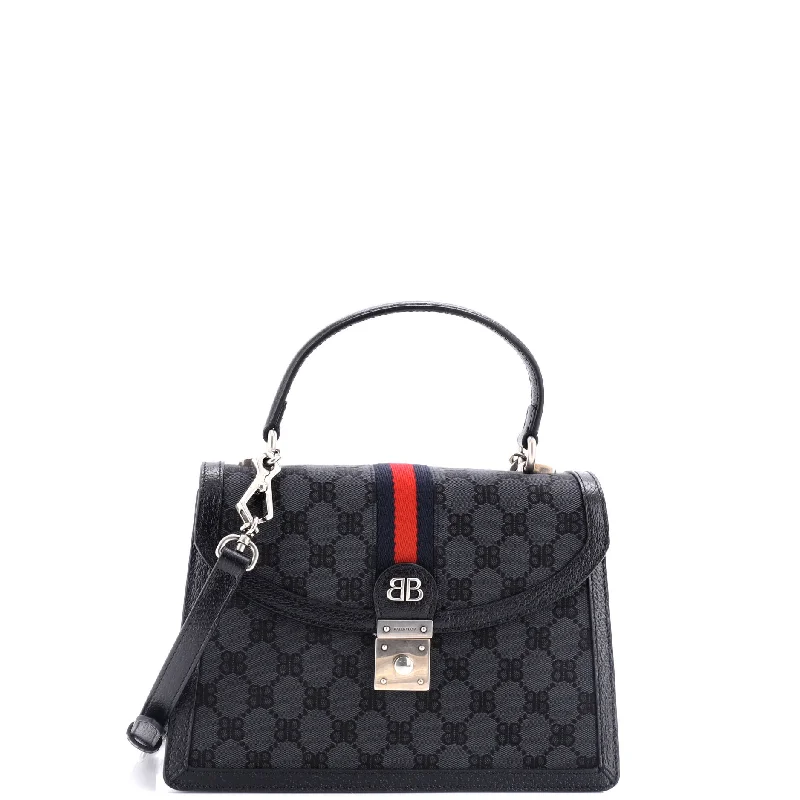 Christian Dior bags with a side - pocket for holding a water bottlex Gucci The Hacker Project Top Handle Bag BB Coated Canvas Small