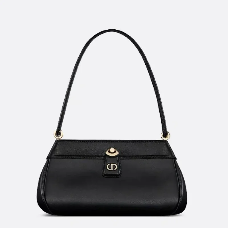 Christian Dior backpacks with a sleek, minimalist silhouetteSMALL DIOR KEY BAG BOX CALFSKIN BLACK