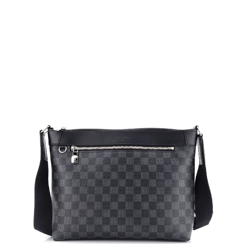 Christian Dior tote bags with a printed Dior logo on the frontMick NM Messenger Bag Damier Graphite PM