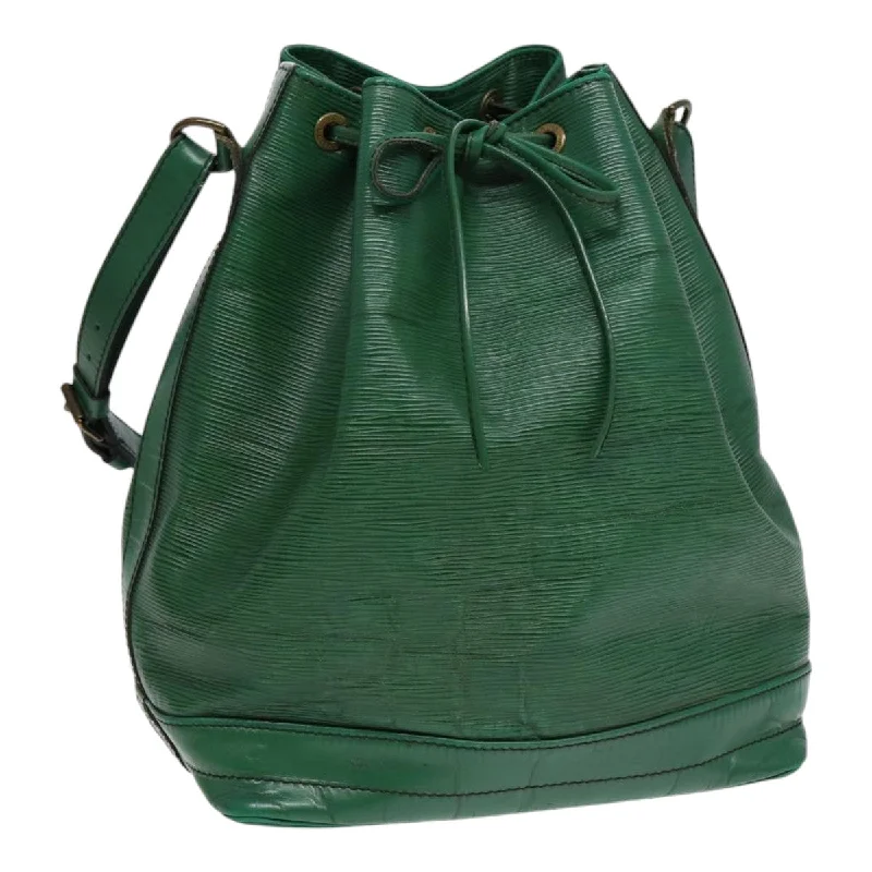 Louis Vuitton bags with a chain - link trim and a leather body for a modern edgeLOUIS VUITTON Epi Noe Shoulder Bag Green M44004 LV Auth 81390