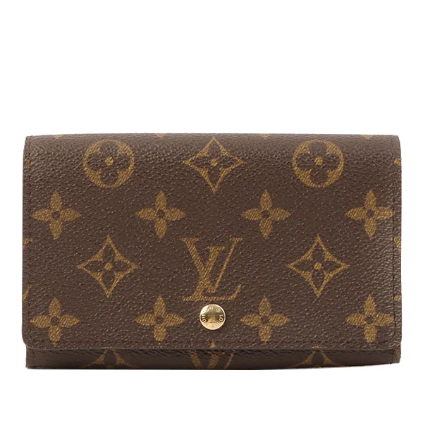 Louis Vuitton bags with a chain - link trim and a leather body for a modern edgeLouis Vuitton 2002 Made Canvas Monogram Porte Monnaie Billets Tresor Brown