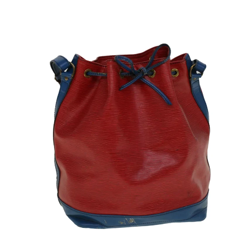 Louis Vuitton bags with a chain - link trim and a leather body for a modern edgeLOUIS VUITTON Epi Noe Shoulder Bag Bicolor Red Blue M44084 LV Auth 56553