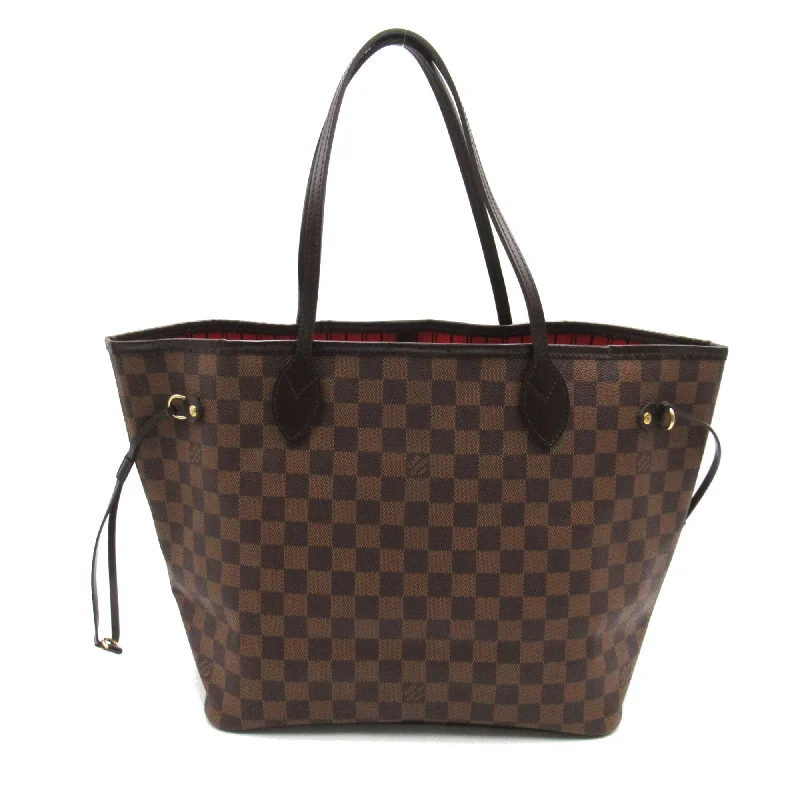 Louis Vuitton bags with a chain - link trim and a leather body for a modern edgeLOUIS VUITTON Neverfull MM Brown Ebene Damier PVC coated canvas N51105