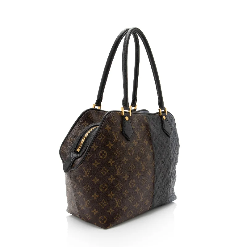 Louis Vuitton bags with a chain - link trim and a leather body for a modern edgeLouis Vuitton Limited Edition Monogram Blocks Zipped Tote (xI7l3L)