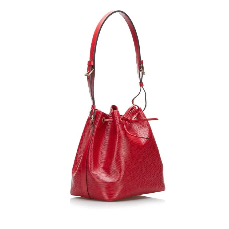 Louis Vuitton bags with a chain - link trim and a leather body for a modern edgeLouis Vuitton Epi Petinoe Shoulder Bag M44172 Castilian Red Leather Women's LOUIS VUITTON