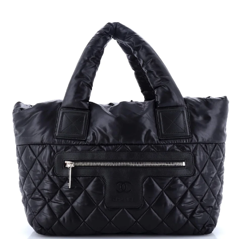 Christian Dior handbags with a detachable mirror for on - the - go touch - upsCoco Cocoon Reversible Tote Quilted Printed Nylon Small