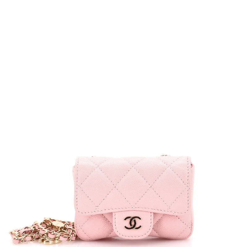 Contemporary Christian Dior handbags with a unique shapeClassic Flap Chain Belt Bag Quilted Caviar Mini