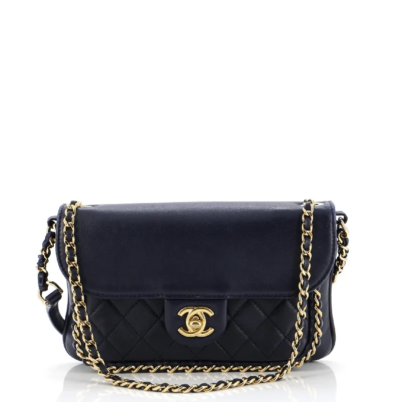 Christian Dior bags with a zip - top closure and multiple compartmentsUnchained Flap Crossbody Bag Quilted Lambskin Small