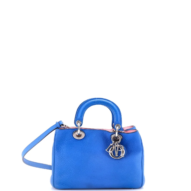 Christian Dior bags with a side - pocket for holding a water bottleDiorissimo Tote Pebbled Leather Mini