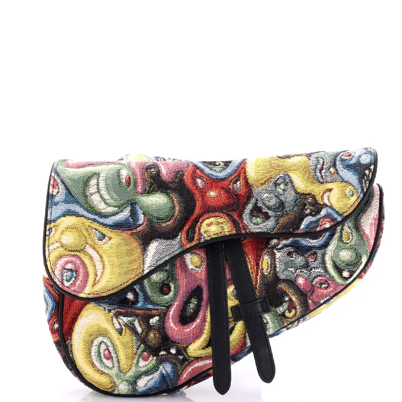 Christian Dior handbags with a back - pocket for quick storageKenny Scharf Saddle Crossbody Bag Jacquard