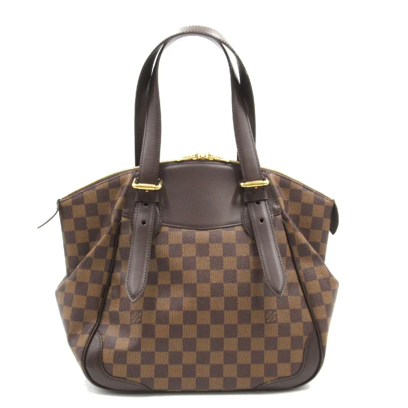 Louis Vuitton bags with a chain - link trim and a leather body for a modern edgeLOUIS VUITTON Verona MM Brown Damier PVC coated canvas N41118