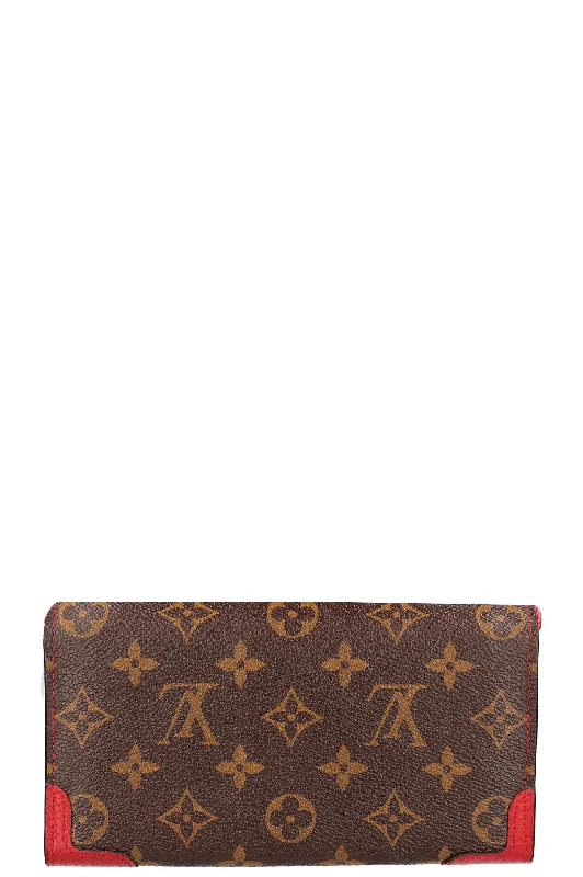 Louis Vuitton bags with a chain - link trim and a leather body for a modern edgeLOUIS VUITTON  Sarah Wallet Retiro MNG & Red