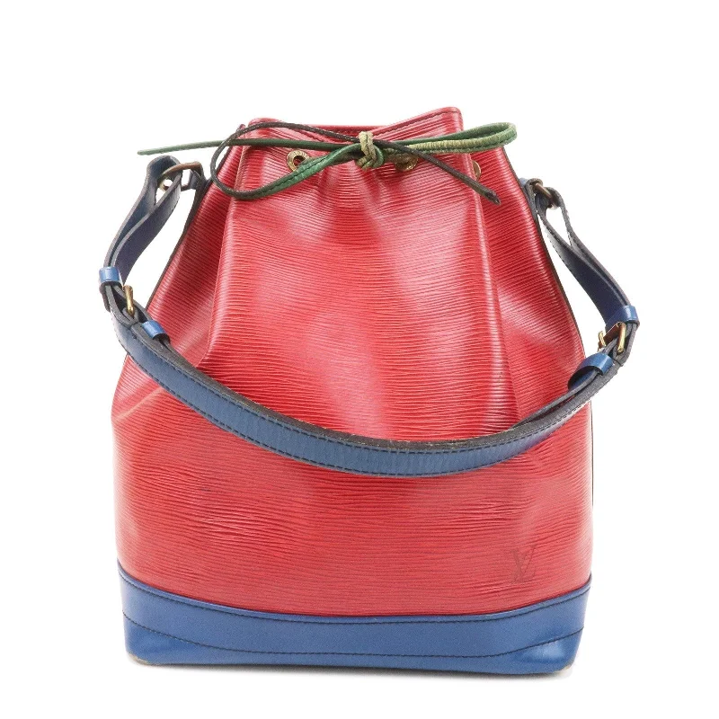 Louis Vuitton bags with a chain - link trim and a leather body for a modern edgeLouis Vuitton Epi Noe Shoulder Bag Red Blue Green M44084