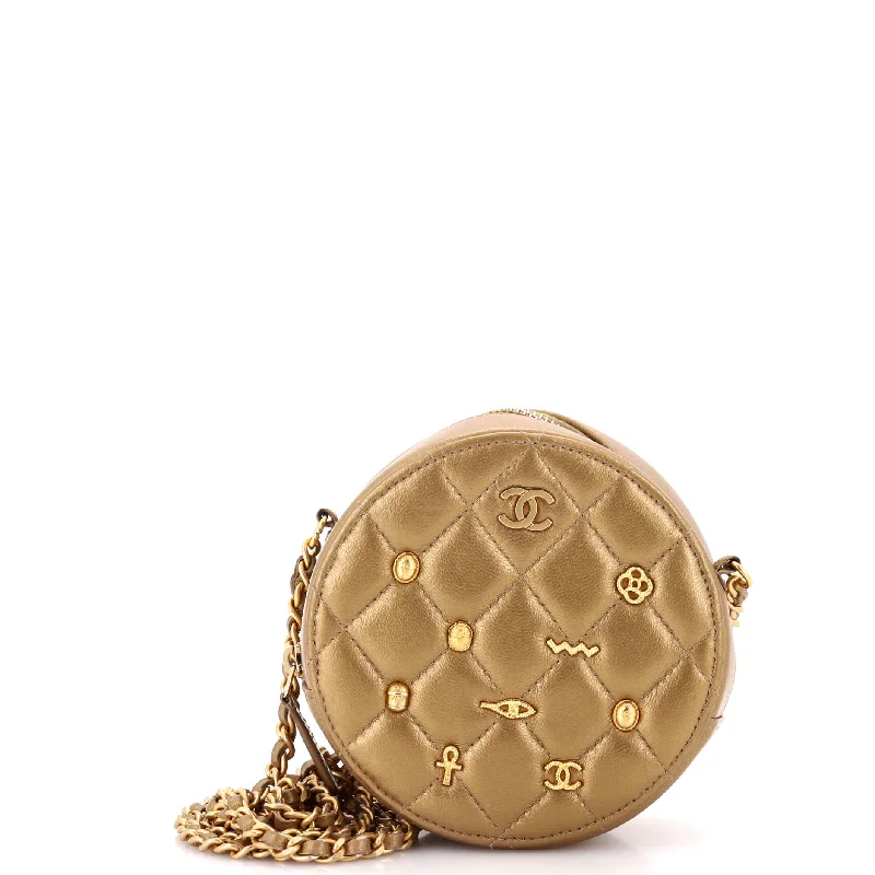 Luxury Christian Dior crossbody bags with a chain - link strapEgyptian Amulet Round Chain Clutch Quilted Calfskin Mini