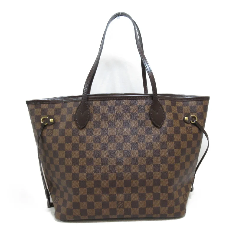 Louis Vuitton bags with a chain - link trim and a leather body for a modern edgeLOUIS VUITTON Neverfull MM Tote Bag Brown Damier PVC coated canvas N41603