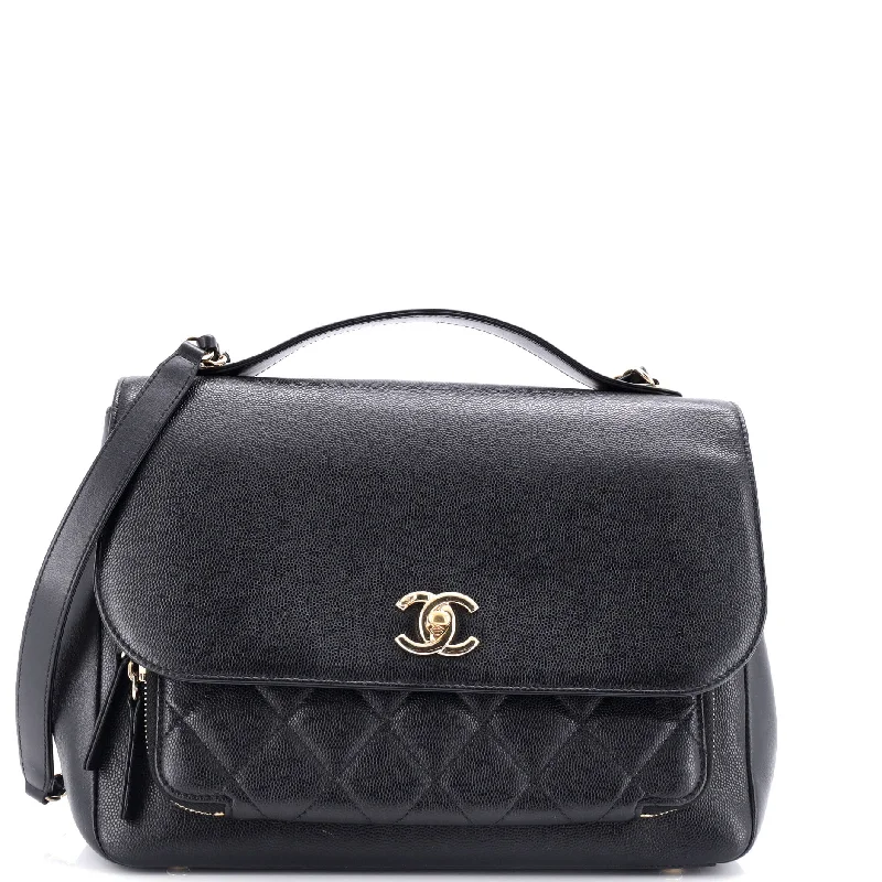 Contemporary Christian Dior handbags with a unique shapeBusiness Affinity Flap Bag Quilted Caviar Large